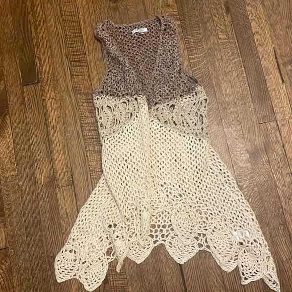 Buffalo David Bitton Crocthet Festival Boho Vest - Picture 2 of 8